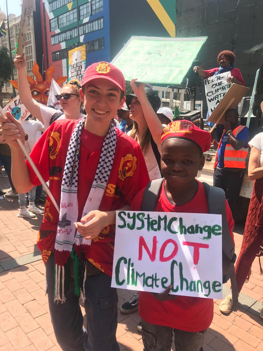 socialist_south's tweet photo. Forward to Socialism Forward! System change not climate change. 
#climatestrike #srwp #climatestrikejohanessburg #ClimateStrikeSA https://t.co/fAW8XO9X0L