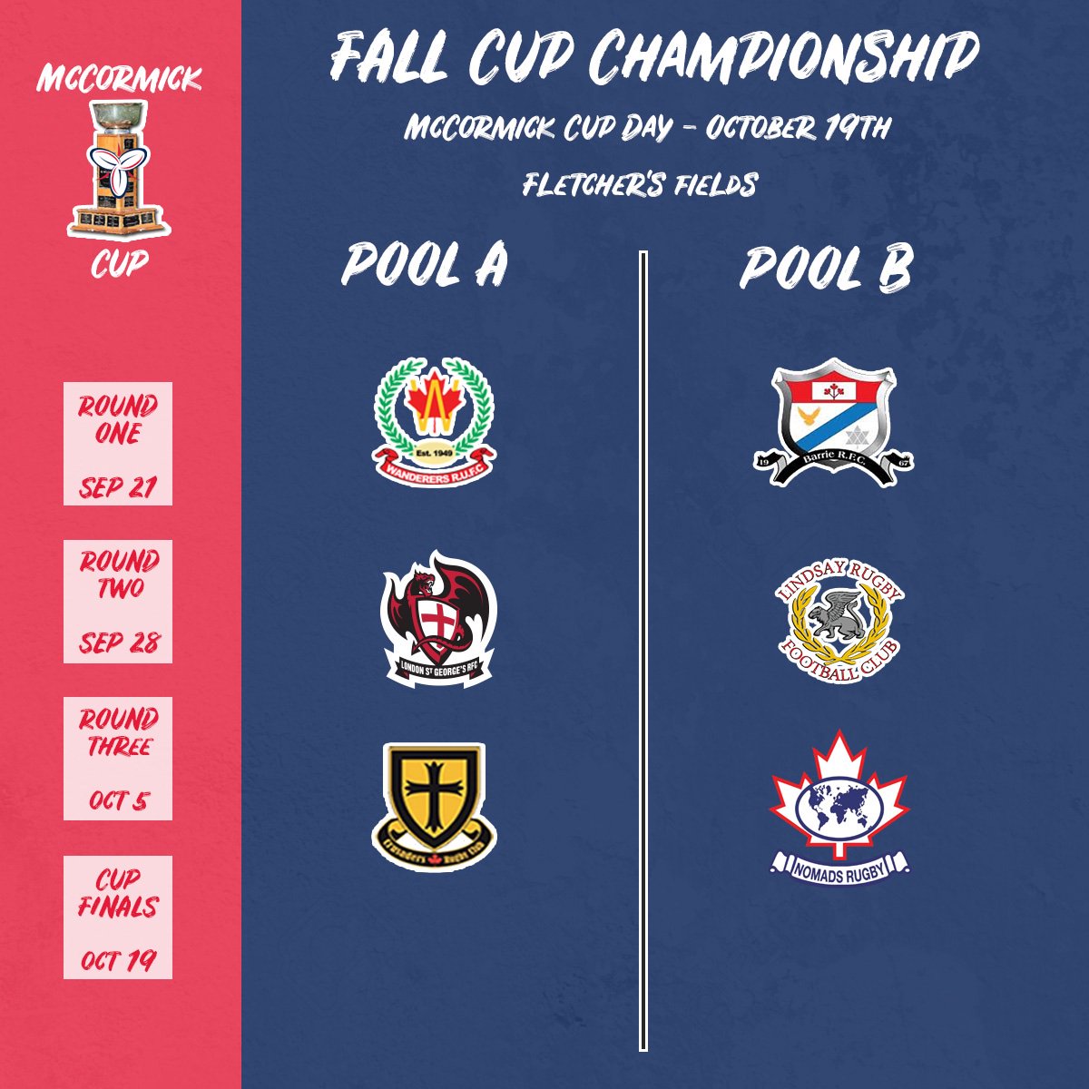 The McCormick Cup Championship and the Fall Cup Championship both begin this weekend! Click the link below for a full preview of both competitions! FALL CUP PREVIEW: rugbyontario.com/news-detail/10… MCCORMICK CUP PREVIEW: rugbyontario.com/news-detail/10…