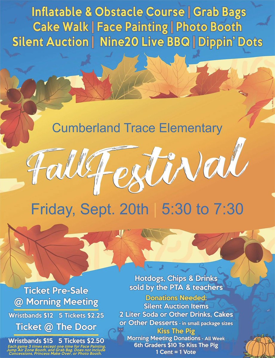 Three cheers for our Fall Festival!  We want you there