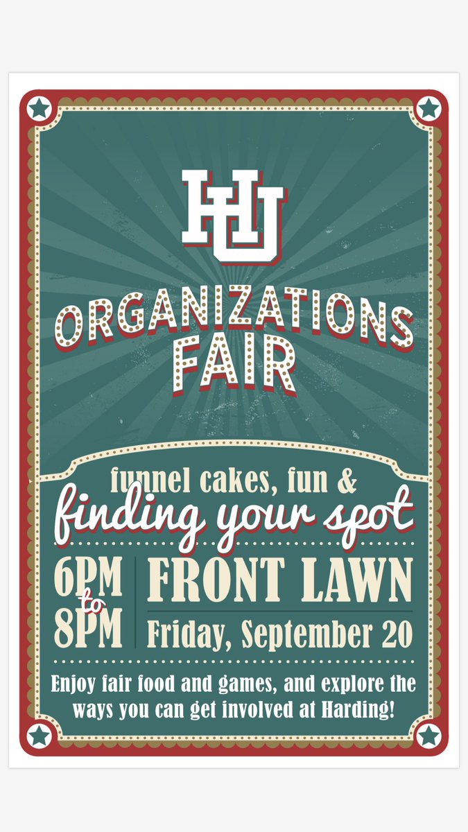 HU_FYE's tweet photo. Don’t forget about the Organizations Fair today!  #hufye 🎡 https://t.co/8TuVl04dpo
