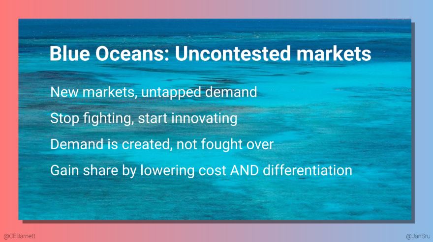 .<a href="/CEBarnett/">Christian Barnett</a> and <a href="/JanSru/">Jan Srutek</a> explaining what the Blue Ocean strategy is about in the "Love and hate of Brand and Design" talk at #WebExpo