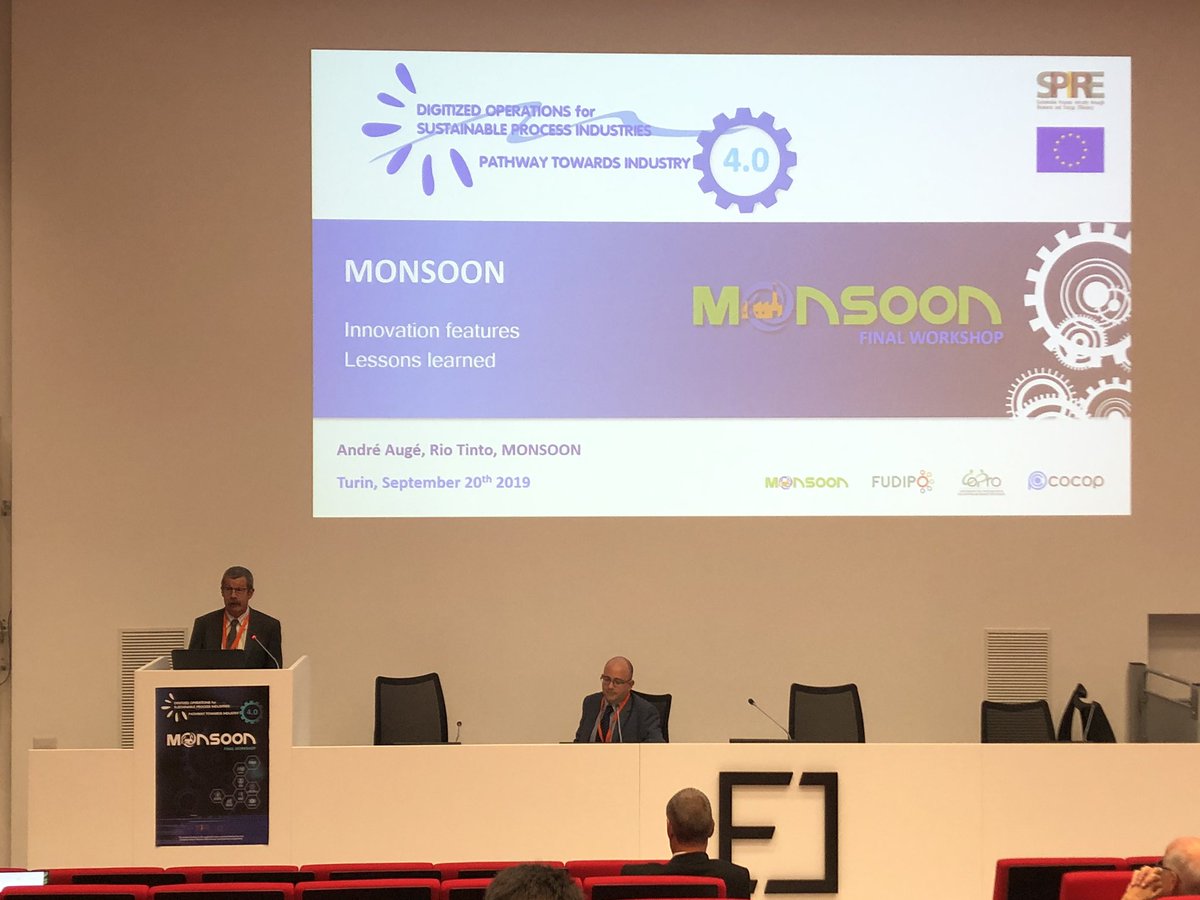 Right now, on the stage of the #DigOp2019, <a href="/andreauge/">André Augé</a> from <a href="/RioTinto/">Rio Tinto</a> presents us some Innovation Features and few lessons learned during #Monsoon project! 

<a href="/SPIRE_EU/">SPIRE_EU</a> @SPIRE2030 
#industry #innovation #research #EUProject #H2020 #Horizon2020 #RIA