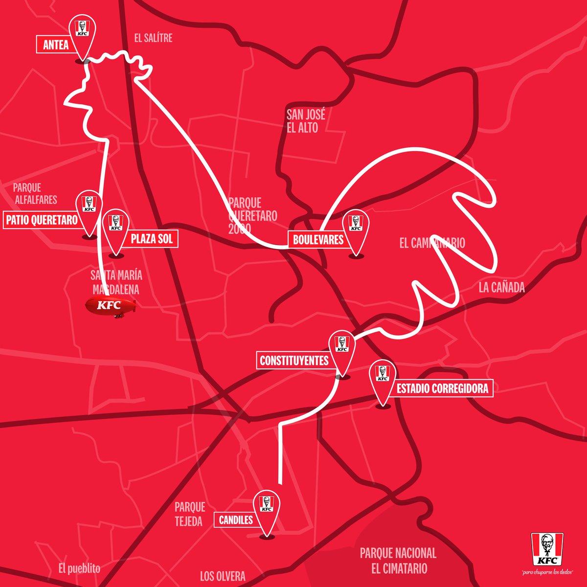 KFC_MEXICO's tweet photo. FAV si ya sabes qué forma está haciendo nuestro dirigible. 

#KFC400
#ChickenRoute https://t.co/KYCCn08pBU
