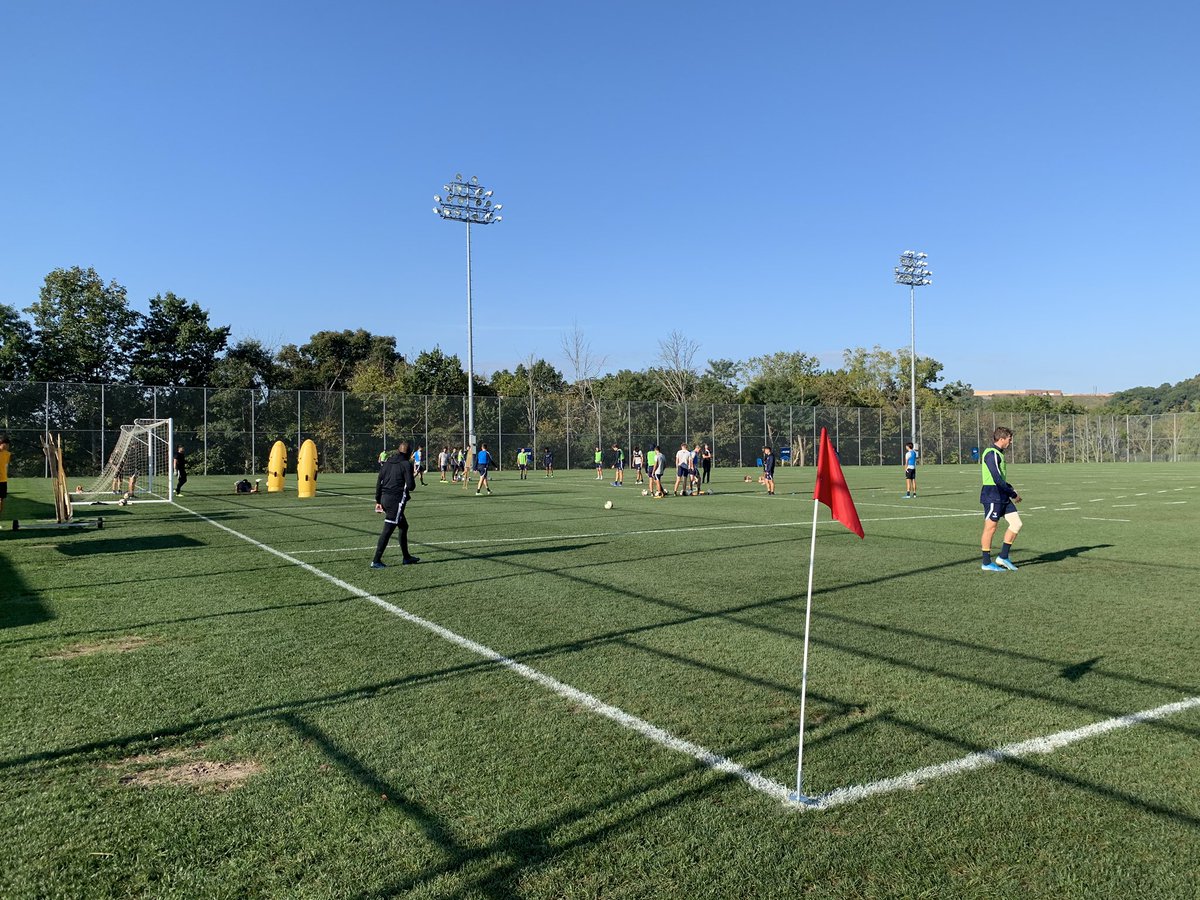 WVUMensSoccer's tweet photo. Finishing up our last training session before tomorrow nightβs match vs. Dayton. Beautiful morning in Morgantown!
#HailWV #WNU19 https://t.co/e4PZTwNLha