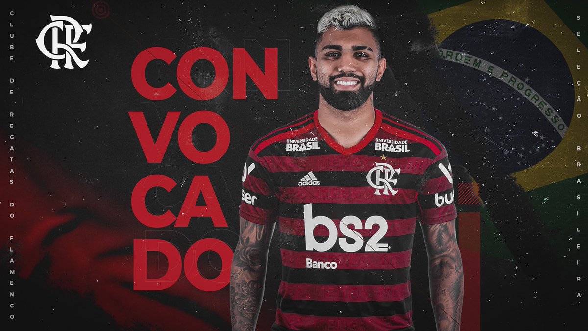 Flamengo's tweet photo. O atacante @gabigol e o zagueiro @RCaio03 foram convocados pela Seleção Brasileira para os amistosos contra Senegal e Nigéria, que serão disputados nos dias 10 e 13 de outubro respectivamente. #CRF https://t.co/P75wiXyiDB