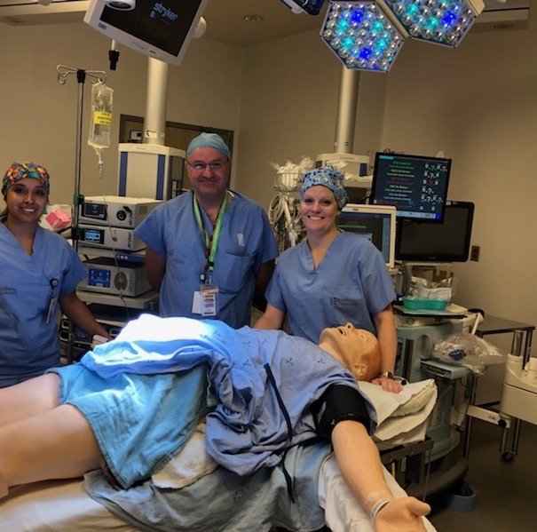 The CSBL Sim Team is setting up for the 1st joint Anesthesia &amp; Surgery sim at Oakville Trafalgar Memorial Hospital.