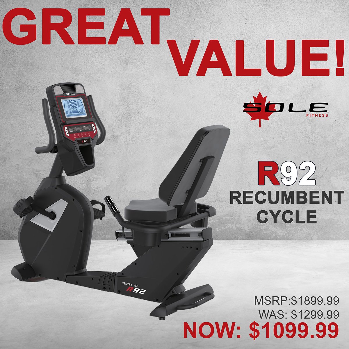 solefitnessca's tweet photo. Offering a 9" high-resolution illuminated LCD screen, wireless heart rate receiver with chest belt, 10 challenging programs, and 20 lb magnetic flywheel, the R92 is ready to ride at an unbeatable price!
#SOLEFitness #EveryWorkoutMatters #FitnessFriday
https://t.co/hI8QPjWeXb https://t.co/qLBKKmrmNn