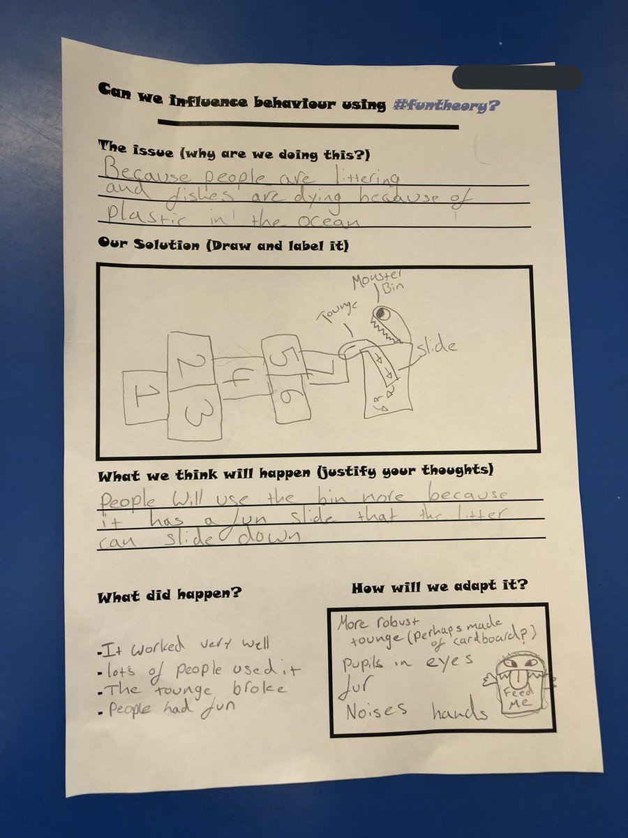 Mr_Minchin's tweet image. This worked so well today. Inspired by #funtheory the class investigated the possibility of influencing behaviour: specifically making it fun to put litter in the bin. Such a clean playground!

#pedagoofriday #StrathPGDE #uodedu #primaryrocks #schoolstrike4climate #edutwitter