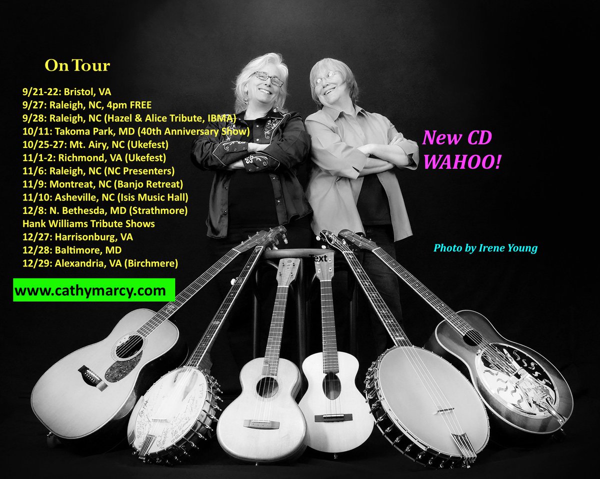 CathyandMarcy's tweet image. Travelin', touring, gals. Come say hi! Order new CD at cathymarcy.com @BristolRhythm @IntlBluegrass #TakomaParkMD @IMTfolk #ukefest #bluegrass #socialmusic @strathmore @thebirchmere @creativalliance  @CourtSquareTh8r @SurryArtsCo #ukulele #banjo #concert #Grammywinner