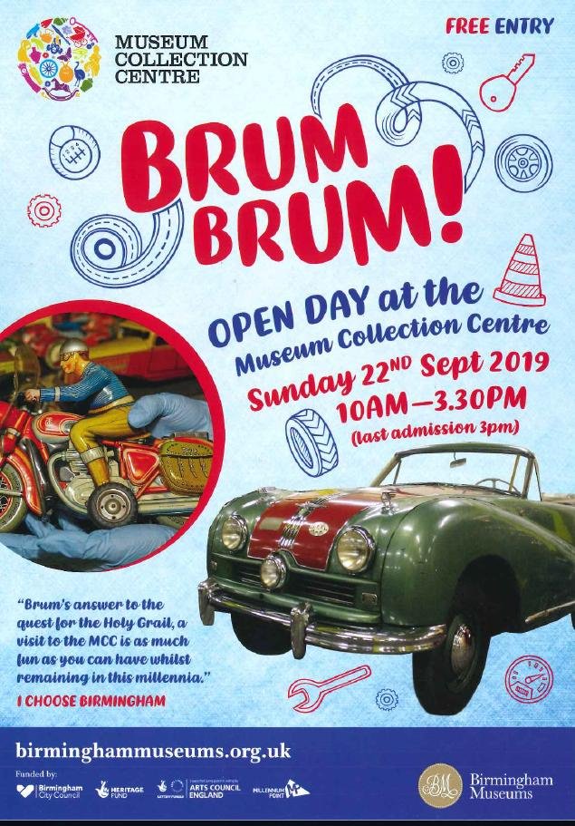 BhamCityCouncil's tweet photo. Birmingham Museum Collection Centre @BMTMCC have a #free #transport themed #familyfriendly @BHeritageWeek event this Sun 22 Sept.  Go along for vintage bus rides, meet the experts, food stalls, craft activities and more! Open 10am-3.30pm (Last entry 3pm) #LetsGetLocal https://t.co/vzt5lQodVM