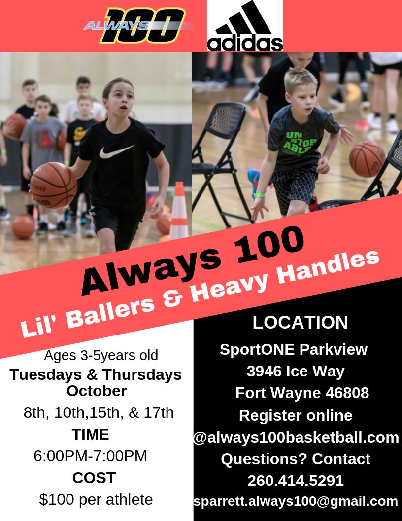 Always100_TMH's tweet photo. Always 100 is preparing young athletes for their sporting future, not just the next competition.
🏀New Dates and Times! 
🏀Lil' Ballers and Heavy Handles Clinic
🏀Ages 3-5 years old
🏀Register online at https://t.co/Am6UhQXBUM
#youngathletes  #prepforfuture #always100 https://t.co/R4KumCcrKA