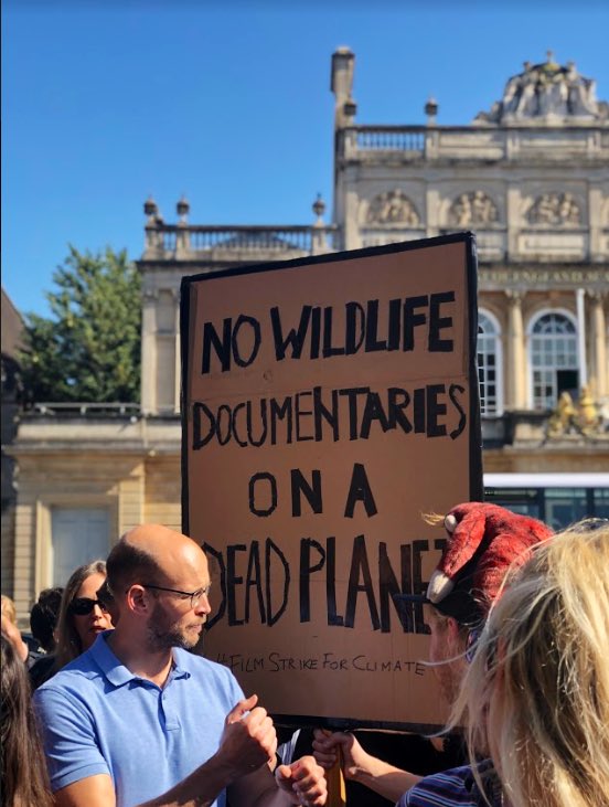 Ben_garrod's tweet photo. A moving experience to be part of the #FilmStrikeForClimate march today through Bristol as part of the #ClimateStrikes Hundreds of wildlife filmmakers joined 1000’s of young protesters in a bid to make a change around the world. Filled with optimism today! 🌍 https://t.co/j4h5c423uB