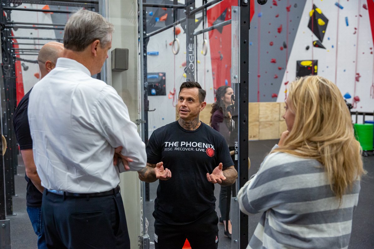 MAGovArchive's tweet photo. Enjoyed the opportunity to visit The Phoenix (@RiseRecoverLive), an active sober community focused on helping people through recovery with fitness and wellness programming.

Thank you for the work you do and for being part of Massachusetts' recovery community. https://t.co/THtWnbYirD