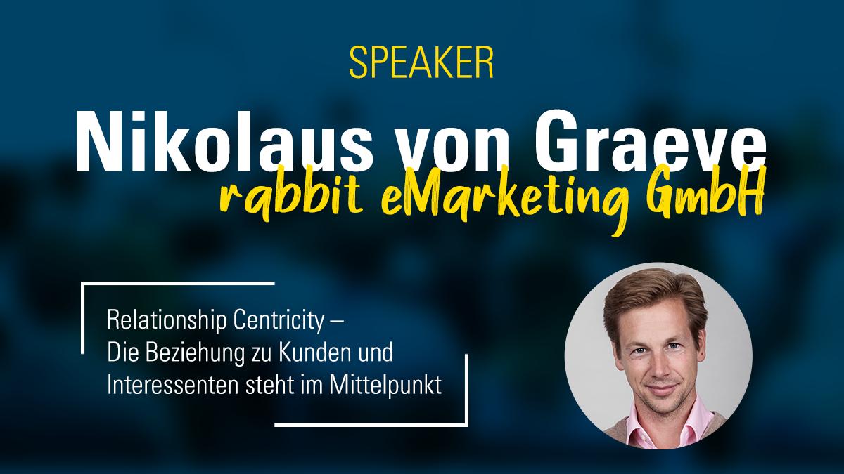 #Speakerfriday - Bevor es am Dienstag endlich los geht: Unser vermeindlich letzter Speaker Nikolaus von Graeve. Wir freuen uns auf die Konferenz, wo Nik uns das Thema "Relationship Centitricity - Die Beziehen zu Kunden und Interessenten steht im Mittelpunkt" näherbringen wird.