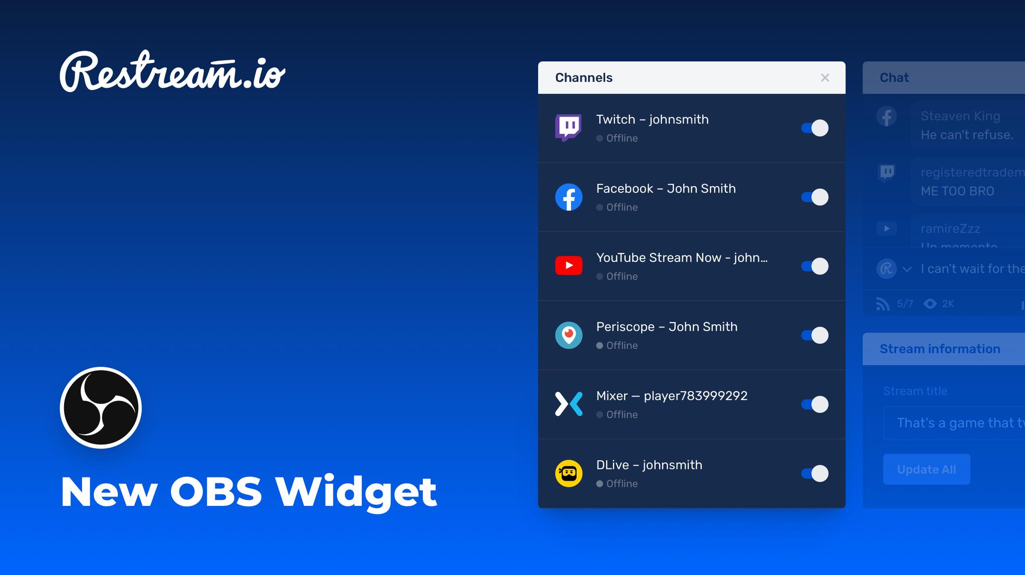 Restream Have You Heard The News The New Version Of Obsproject Is Live Obs Studio 24 0 Now Includes Our New Restream Widget Channels You Can Manage All