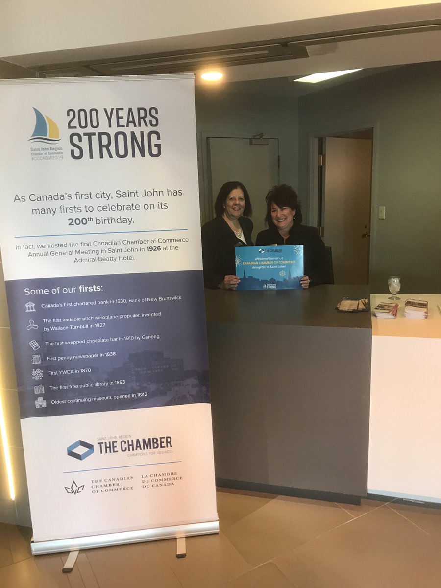 TheChamberSJ's tweet photo. @TheChamberSJ is set up at the welcome centre and ready to answer any inquiries @CdnChamberofCom delegates may have.  Don’t be afraid to come say hello! #CCCAGM #CCCAGM19 #200Strong https://t.co/hUxbxpBzEP
