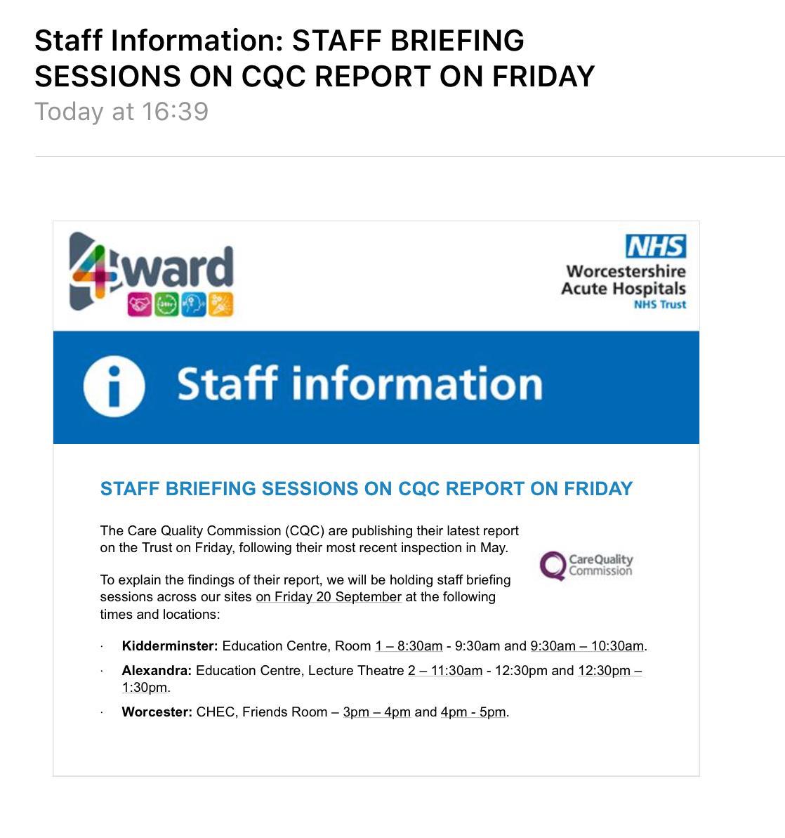 marshaj1772's tweet photo. Extremely proud to be working @WorcsAcuteNHS 8 months in post and tangible change since last here 3 years ago #improvement #puttingpatientsfirst #WAHT2025 #CQC @lazonbylass @VickyMorrisCNO @JackieE98151429 @M_J_Hopkins @richardhaynesPR #nextsteps2outstanding https://t.co/J1AJ9LaoAe