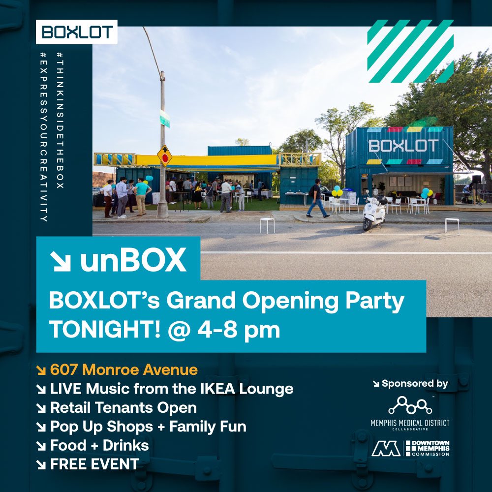 boxlotmemphis's tweet photo. TONIGHT!! Join us as we celebrate our grand opening with a street party! 607 Monroe Ave @ 4-8 pm >> https://t.co/Mm3s211jgr https://t.co/aKRN89p6pt