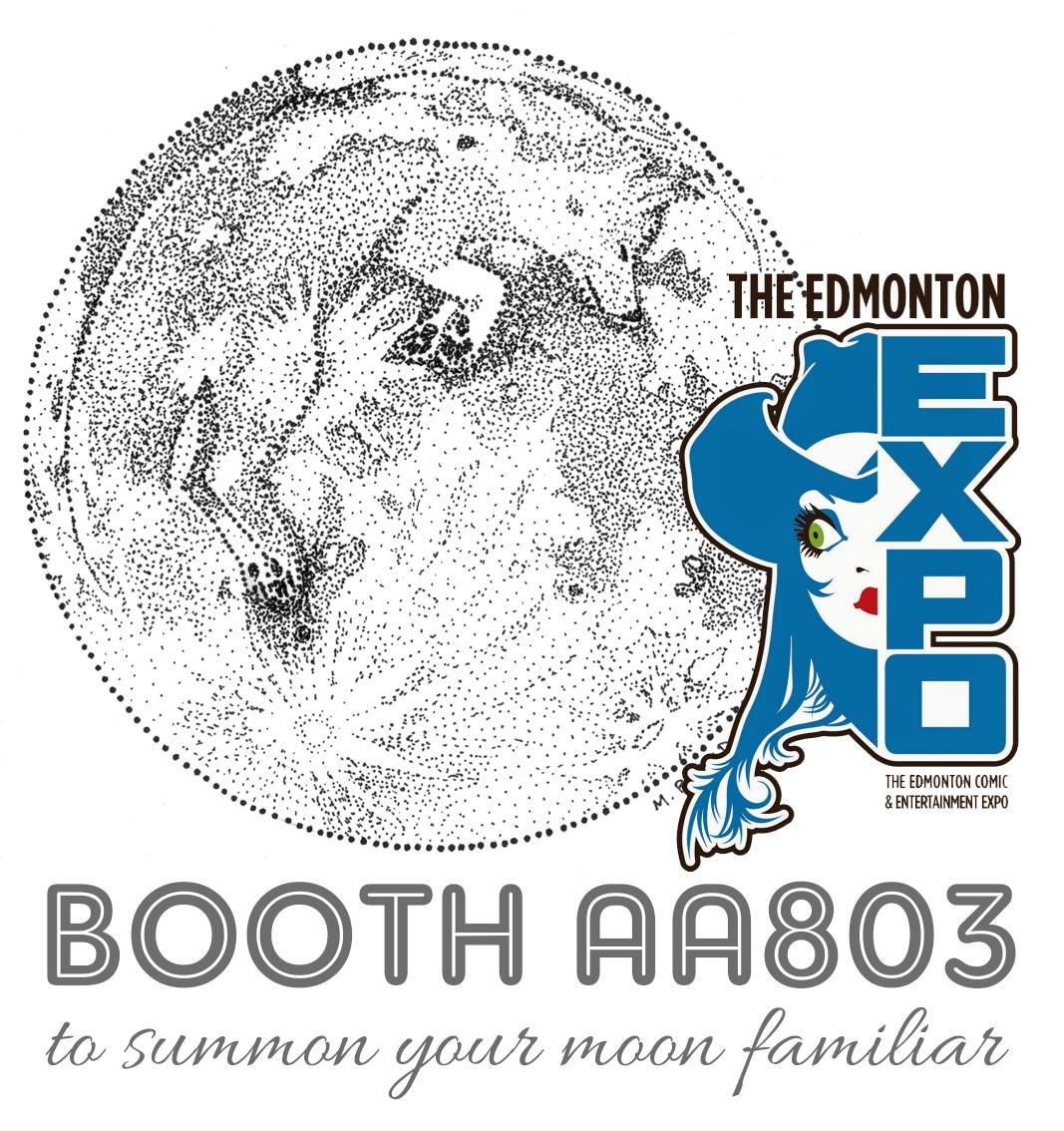 MegInks's tweet image. Summon your moon familiar this weekend at the @EdmontonExpo! Choose an unmarked, black envelope to see which familiar answers your call. Find me in Artist Alley at AA803 to find out!
#EdmontonExpo #yeg