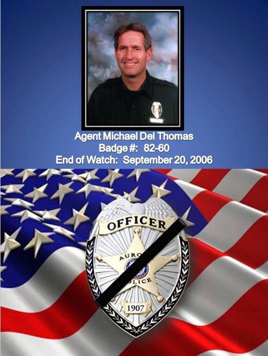 APDFOP49's tweet image. #FallenHero: Agent Michael Del Thomas, EOW: September 20th, 2006.

Today the men and women of the Aurora Police Department remember Agent Michael Del Thomas #82-60 who was murdered on September 20th, 2006.

#NeverForgotten