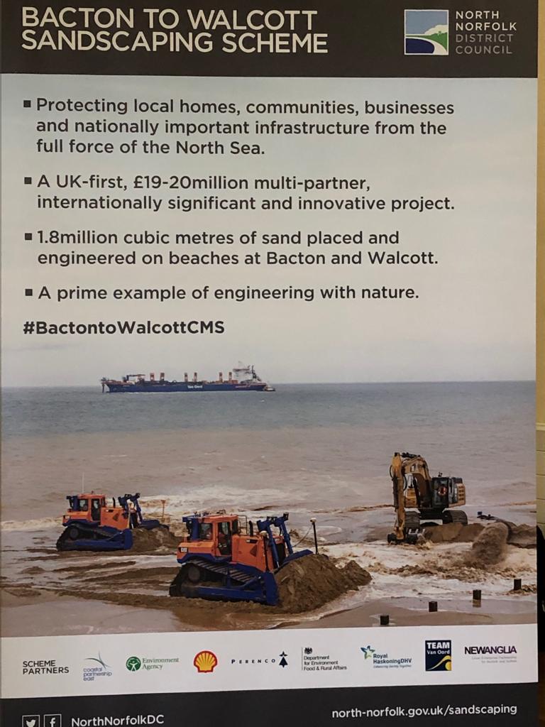 NLinUK's tweet photo. First #sandscaping (#zandmotor) project in the UK opened today, off the coast of Bacton and Walcott, our #NorthSeaNeighbours. Good example of #GlobalChallengesDutchSolutions. #ClimateChange adaptation through dynamic #CoastalManagement. #BuildingWithNature
https://t.co/5D7x34cRCw https://t.co/Mf71MMmxSR
