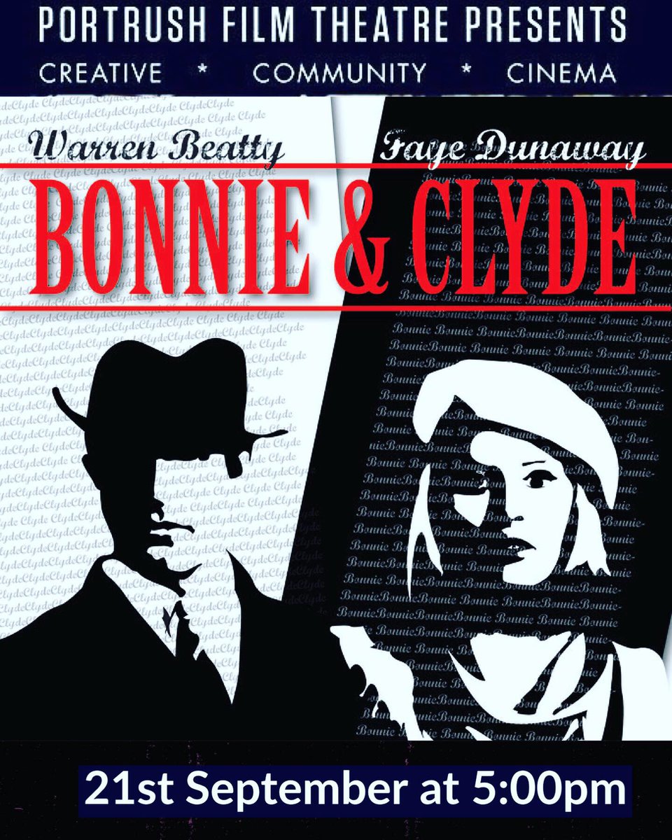 PortrushT's tweet photo. This Saturday the 21st at the #PFT - 101 Dalmations at 2pm &amp; Bonnie + Clyde at 5pm... see yous there!! #Portrush #communitycinema https://t.co/MIWVkhYLjc