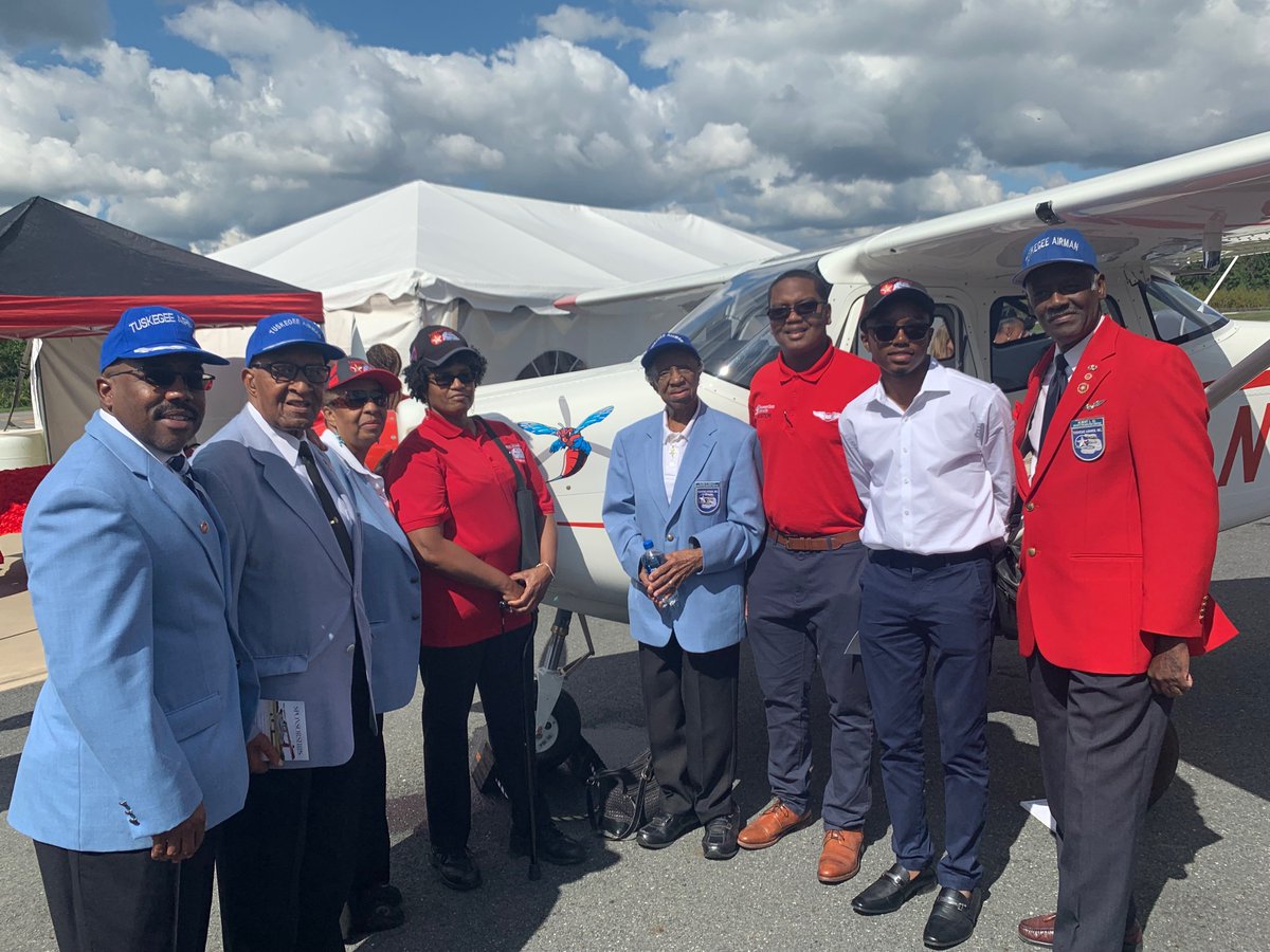 DelStateFdn's tweet image. Members of the Tuskegee Airmen chapter of Philadelphia joined Delaware State University at Wednesday's celebration of a fleet of new planes for the Aviation program.