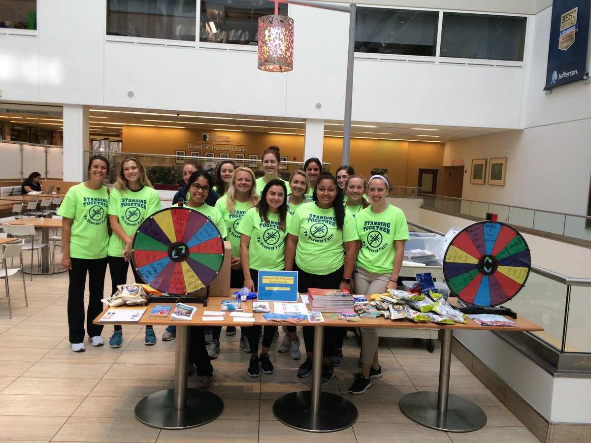 RichWebster215's tweet photo. I passed the balance test!  Thanks to our PT/OT students @JeffersonUniv for promoting safety with falls prevention education. Happening now in Atrium Cafe @TJUHospital https://t.co/oPtsgzEEOj