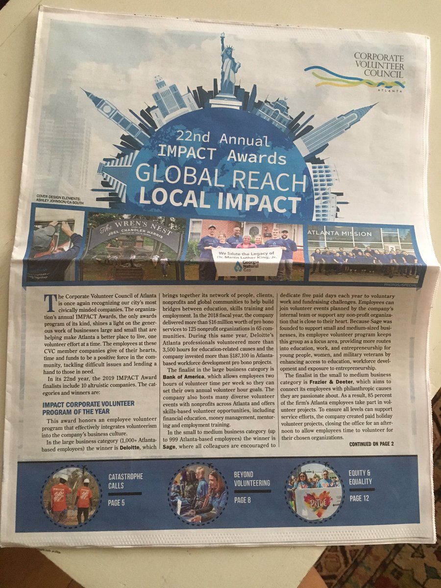 CVCofAtlanta's tweet photo. Have you checked out the @CVCofAtlanta in today’s @AtlBizChron? #cvcimpact #csr https://t.co/o0AZ5jYrDR
