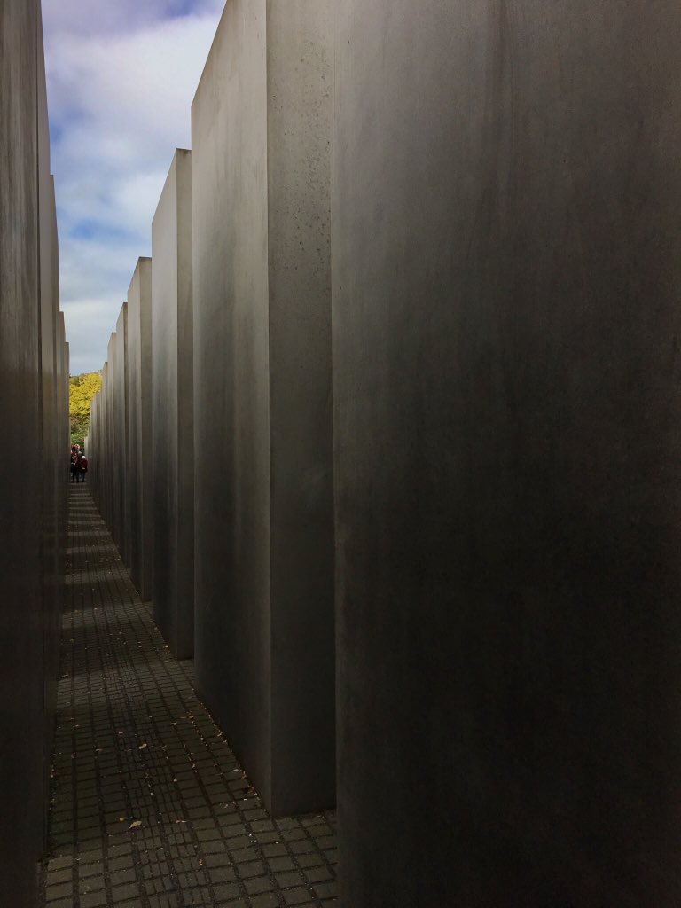 MSU_Architect's tweet image. The Memorial to the Murdered Jews of Europe in Berlin, Germany. Designed by Peter Eisenman there are 2,711 sarcophagi-like concrete slabs of equal size but if varying heights rising in silence from undulating ground. A memorial to a horrible time in man’s history.