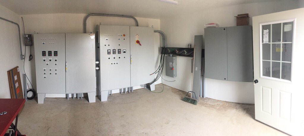 Motor control cabinets in. New 600 amp service I elected and all ready for hookup