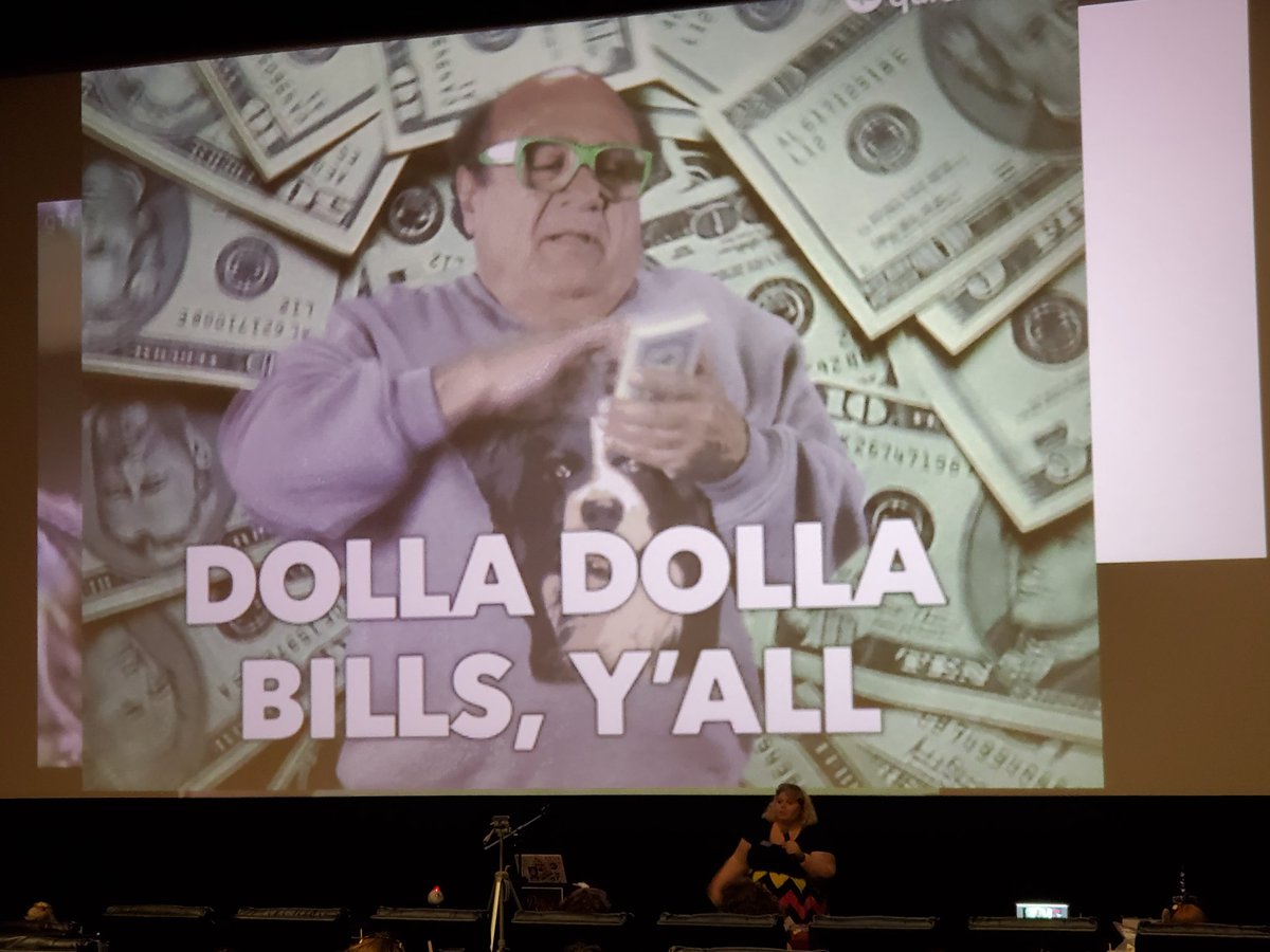 TheRhysma's tweet photo. "Get Happy, Get Known, Get Paid" from the fantastic @DoesitPew
This is like MY WHOLE MOOD π #DevFestSGF #getpaid #happy https://t.co/YBei8rlkYR