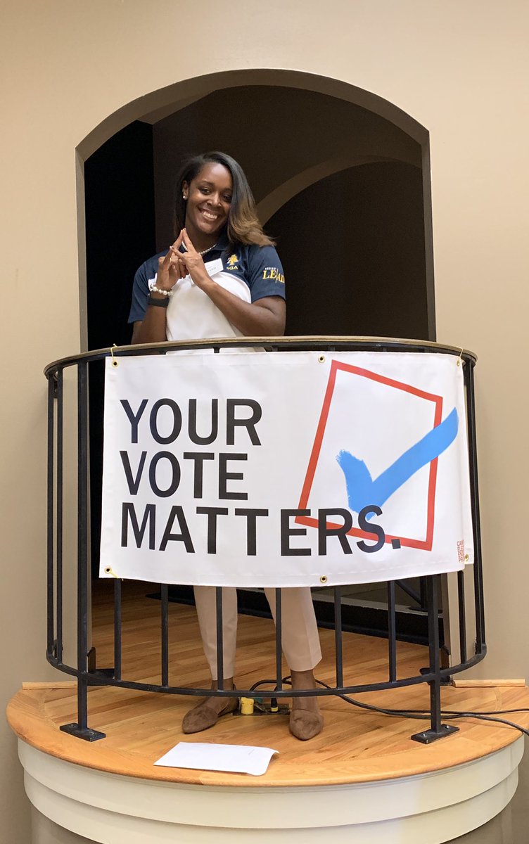 _bccaldwell's tweet photo. I had such an amazing time representing A&amp;T at the NC College Voter Summit today with some fellow Aggies. We attended some informative sessions and I got to hear my amazing mentor Jessica Holmes speak on the importance of getting involved. https://t.co/vsxZfF7XEo