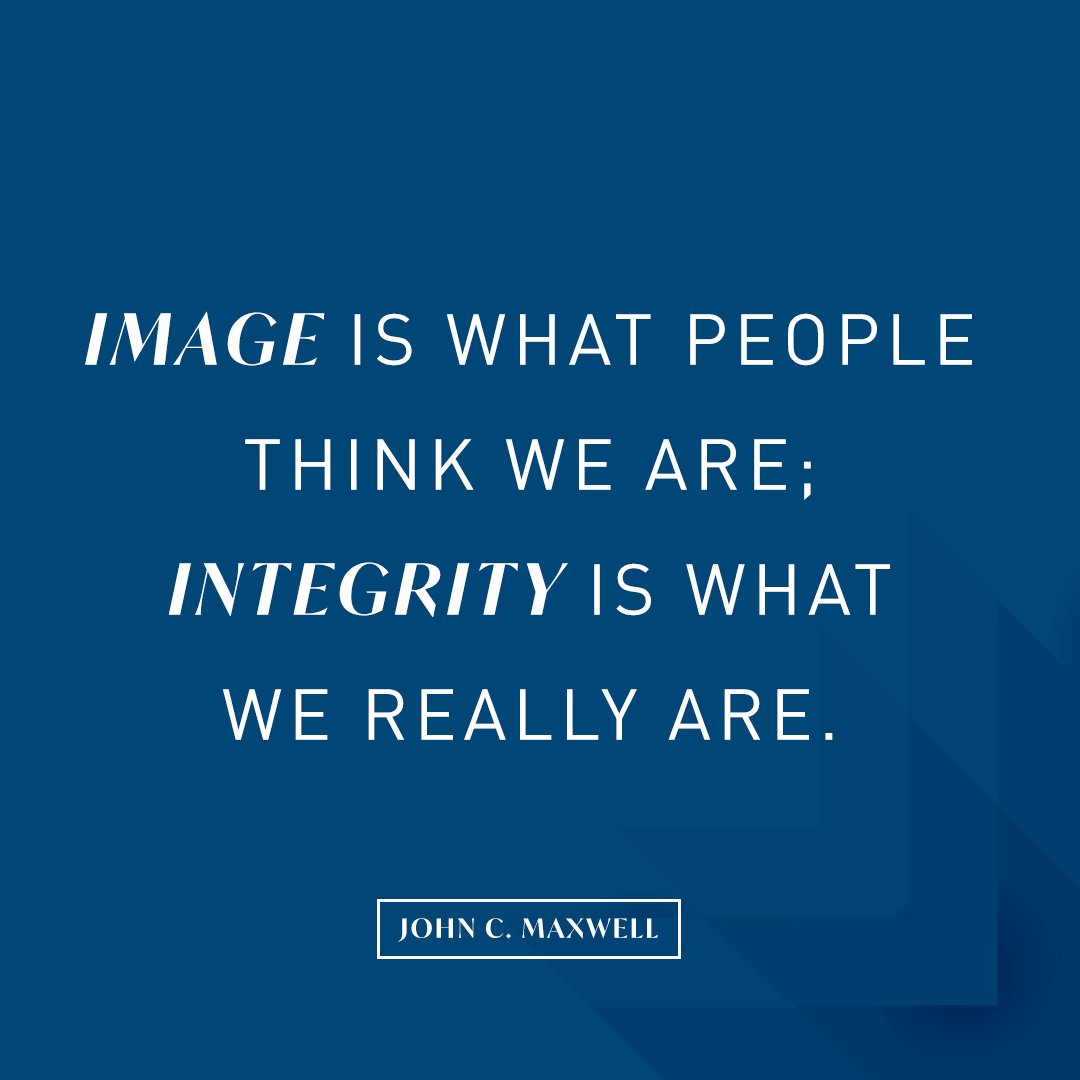 Maxwell_Leaders's tweet photo. Image or integrity: Which do you want to be known for? Focus on building who you are as a leader rather than the image you want to project. That, I can assure you, will help you become a leader who makes a real and lasting impact. https://t.co/a8oS4e1WQi