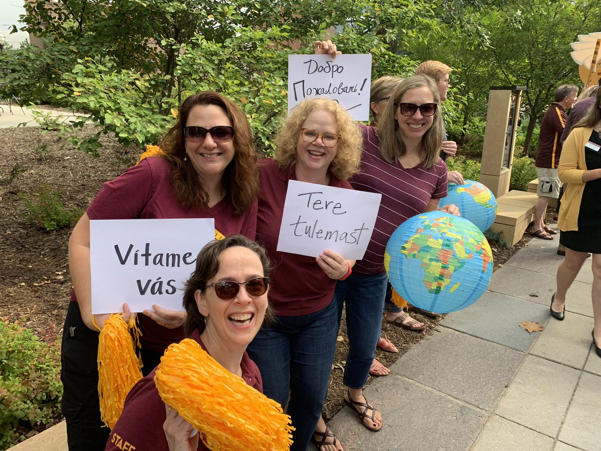 meredithmcquaid's tweet photo. International students and those of us proud to have the opportunity to work with them welcome President Joan T.A. Gabel! #GoGlobalwithGabel #UMNproud #WelcoMNGabel #satgps #worldnews https://t.co/Z9qbvlAt7M