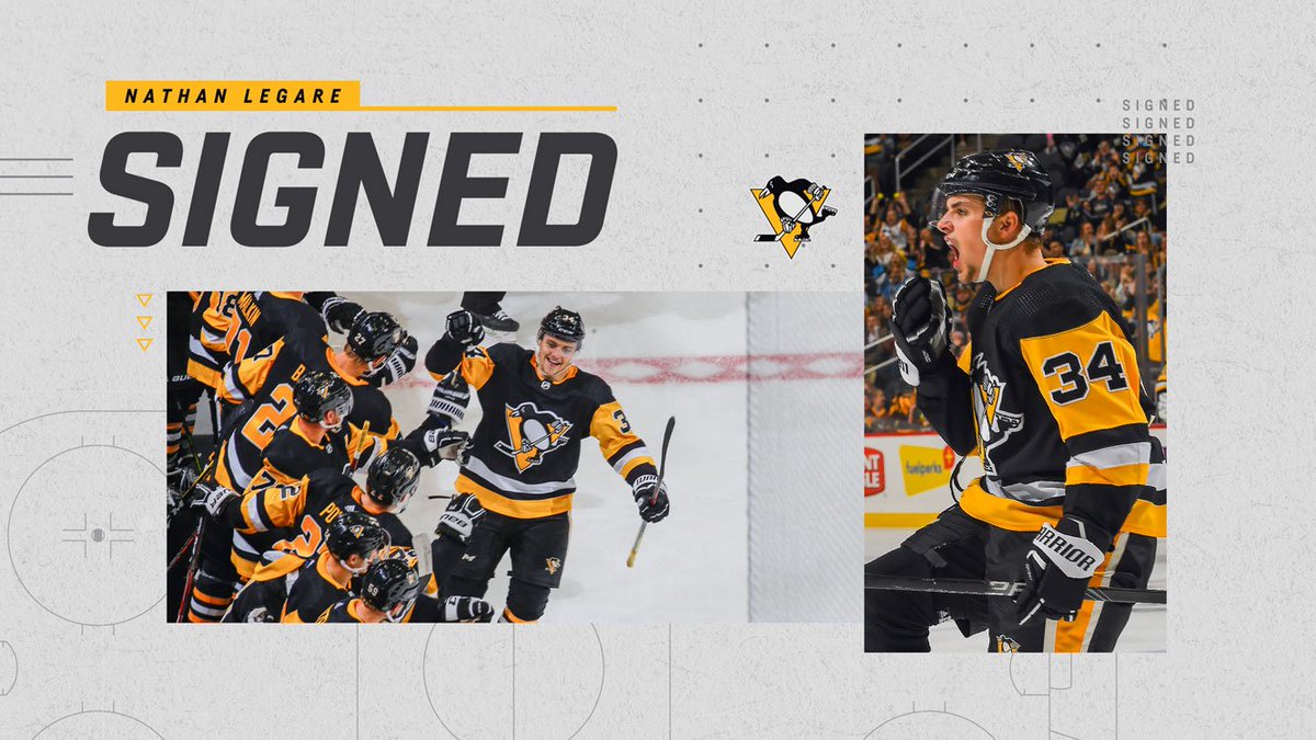 penguins's tweet photo. It's official! Welcome to the Penguins family!

The Penguins have signed forward @Nathan_Legare to a three-year, entry-level contract.

Details: https://t.co/SyAT1uPHDa https://t.co/5n9Q2gf4rb