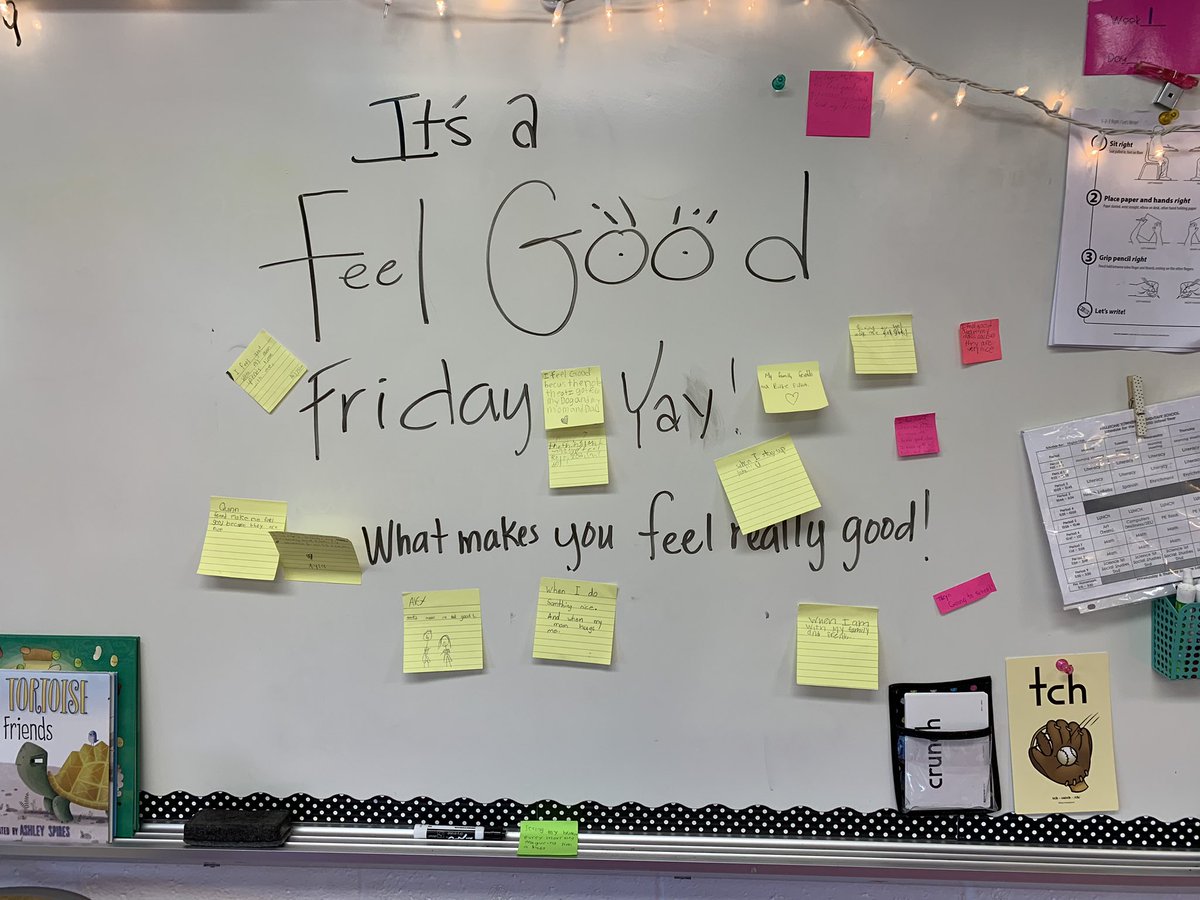 MrsMolah's tweet photo. Friday Feels... #FeelGoodFriday     What makes you feel good? #schooliscool @MrsMolah @MillstoneElemen https://t.co/RWfuZ6oQPH