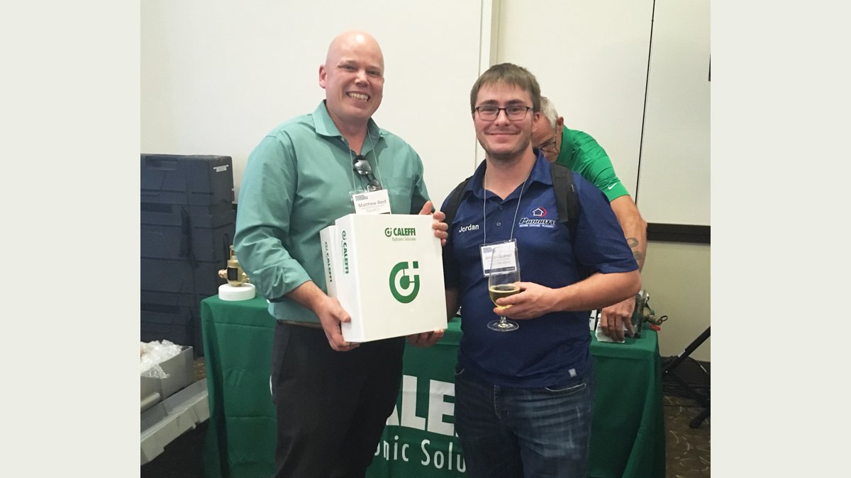 Caleffius's tweet photo. Matthew Reid (Equipco) presents to our Modern Hydronics Summit winner a full set of #idronics journals. Congrats Jordan Goeree ๐๐(Priority Mechanical).
BTW, THANKS to ALL attendees and event organizers!
#ExcellenceInEducation @hpacmag https://t.co/8zNT1Y6K3E