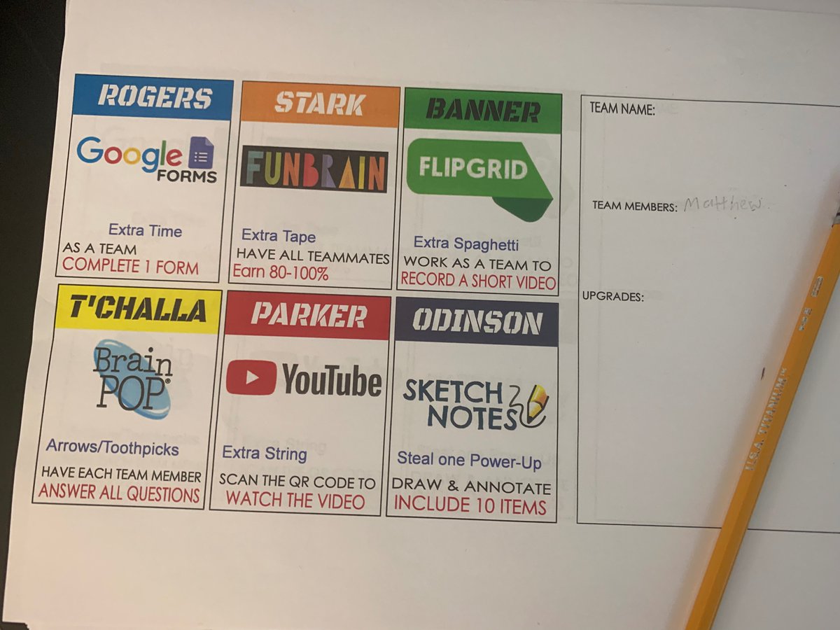 jolshanWMS's tweet photo. Avengers assemble! Tons of energy from @jgehman2 (aka Nick Fury) and her ss as they collaborated on today's #breakinedu challenge. Ss learned crucial content skills and unlocked sweet bonuses for next week's STEM tower challenge. Making the #ktifamily proud! #edtech https://t.co/ZfK30Ijd8b