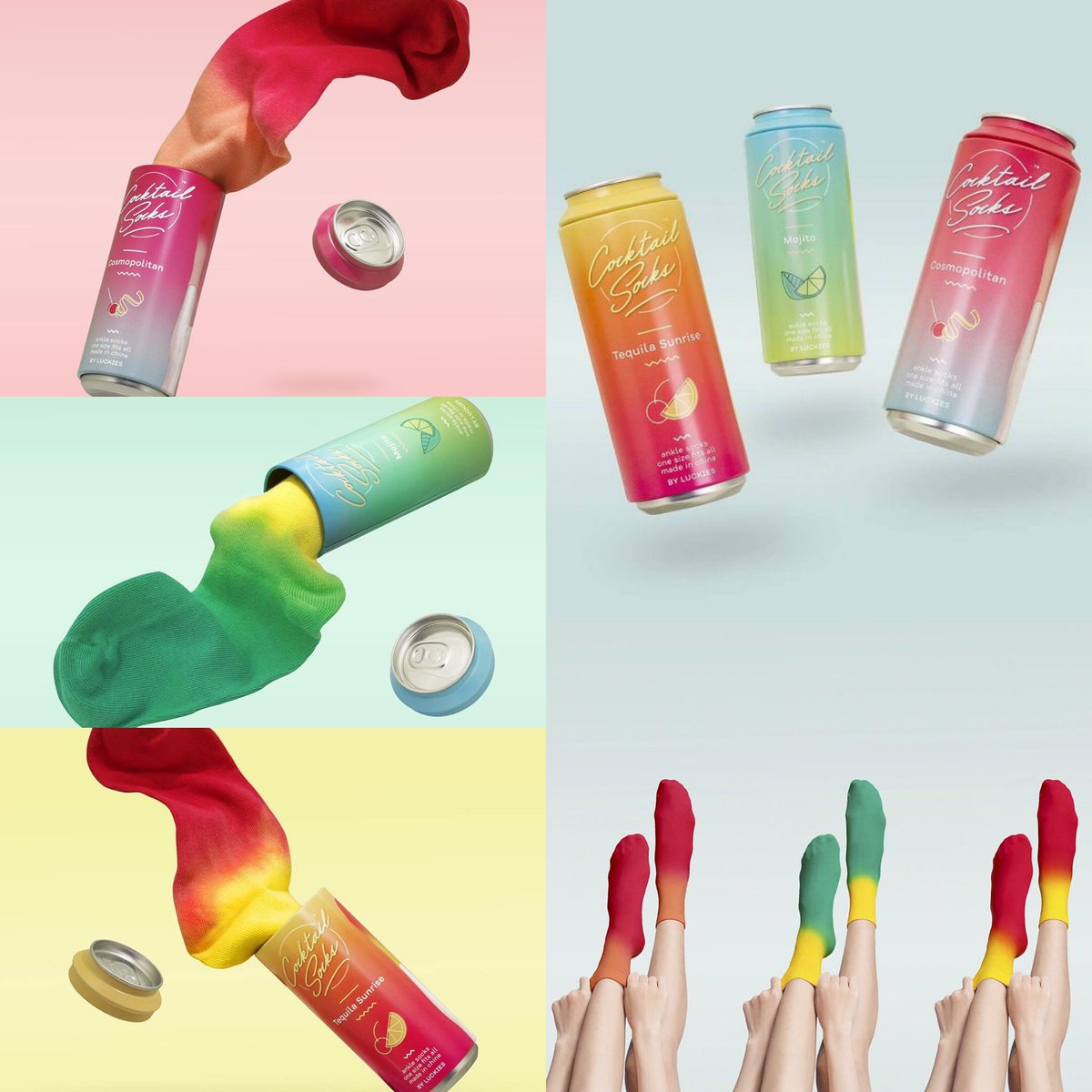 🎤🎶 It’s Friday...🎶 It’s Friday!!
End the week with @luckiesoflondon new Cocktail Socks - “Socktails” anyone?? 😁🙌🤣

Cosmopolitan, Mojito or Tequila Sunrise: 🍸 🍹 🍷
#socktails #cocktailsocks #socksinacan #newsocks #newbrands #newbrand #alcohol #happyhour #friday #funfriday