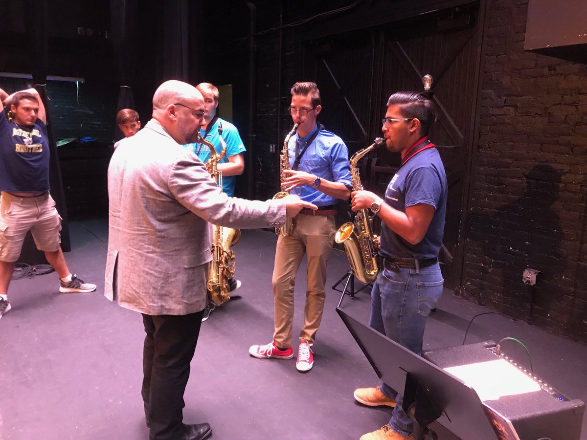 RiverRatRhythm's tweet photo. ACS musicians’ masterclass with ⁦⁦⁦@renovivino⁩ !   (Check him out on Conan!) What a great guy and what an awesome experience for our players.  Thank you, Jerry! #acsdghosts https://t.co/17TWXlHUVV