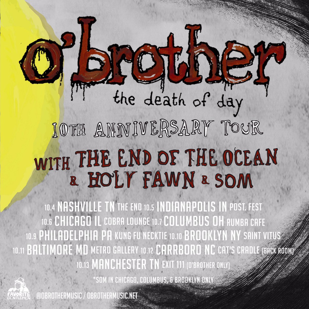 Just two weeks until our tour with <a href="/obrothermusic/">o'brother</a> &amp; <a href="/endoftheocean/">The End Of The Ocean</a> + <a href="/somtheband/">• • • S O M • • •</a> 🌙

🎫: bnds.us/lkirbu