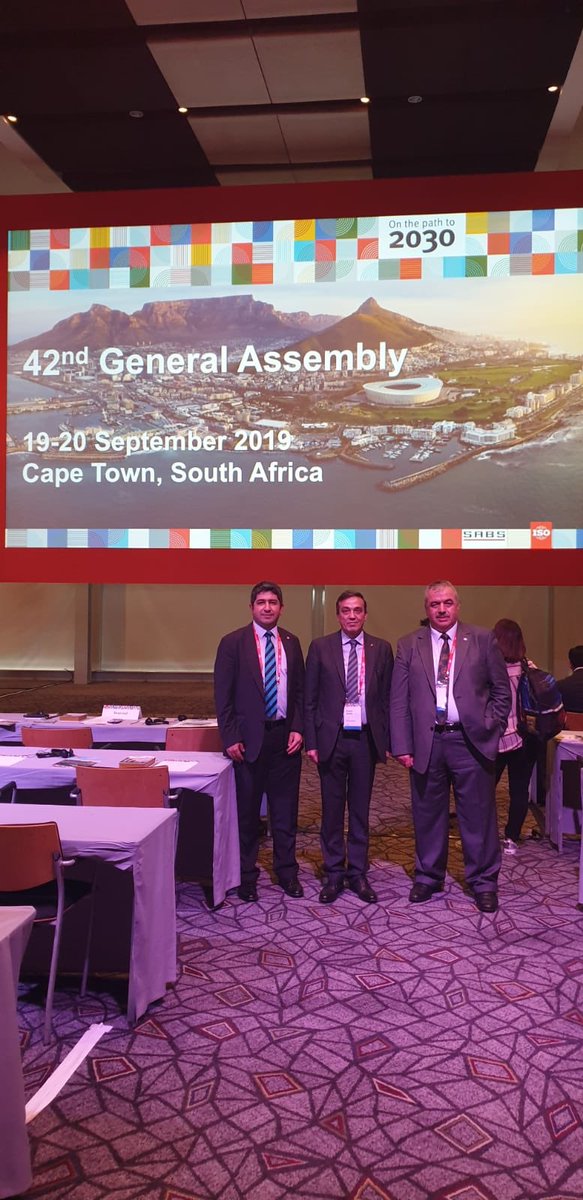 SMIICGS's tweet photo. @SMIICGS Secretary General H.E. Mr. İhsan ÖVÜT participated in the 42nd General Assembly Meeting of @isostandards on 19-20 September 2019 in Cape Town, South Africa within the framework of the ongoing cooperation process between two organizations. #ISOweek2019 https://t.co/rZ3QcXW5aZ