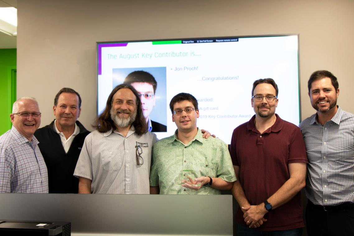 Keyfactor's tweet photo. Help us in congratulating Jon Proch, Senior Product Architect, for receiving this month’s Keyfactor Key Contributor Award 🏆During 8 years at Keyfactor, Jon’s contributions cannot be overstated. Thank you, Jon! #WeAreKeyfactor #TheKeyfactorDifference https://t.co/G45novDayi