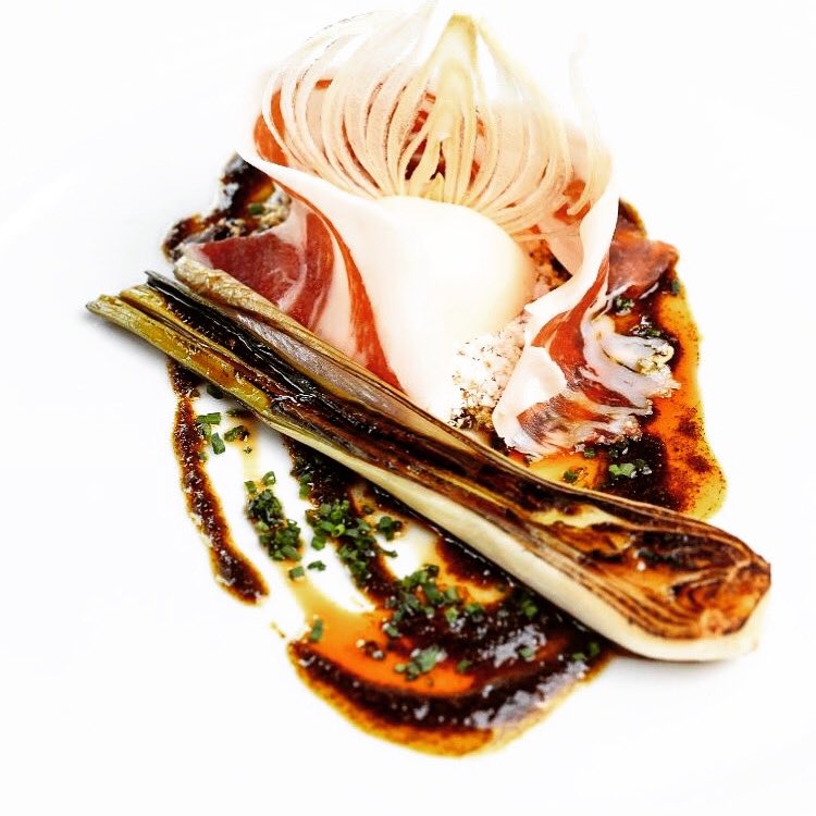 Our Ribblesdale goats cheese flan with onion and Mangalitsa ham is back on the menu. To book call 0161 8352557