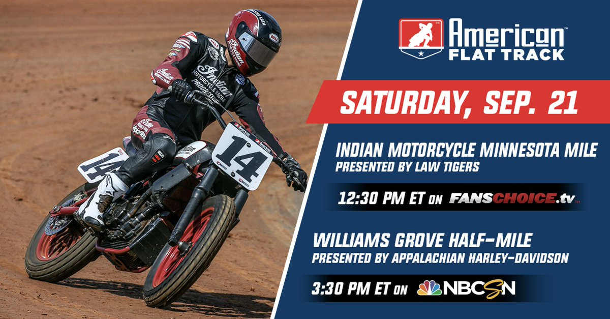 DragSpecialties's tweet photo. @americanflattrk competition was HOT at the 2019 #WilliamsGroveHM! Watch the talented athletes of AFT go wheel-to-wheel SATURDAY beginning at 3:30 pm ET (12:30 pm PT) ONLY on @NBCSN! https://t.co/gzFWoECkoc