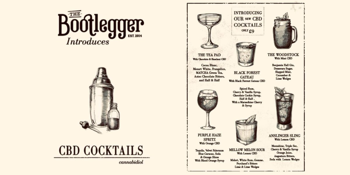 We are very proud to be stocking @CdfBootlegger with #CBD for their amazing new menu! The Bootlegger are at the top of their game and are ranked #1 for nightlife in #Cardiff 💃🕺 lvl12.co.uk
#cbd #cbdoil #cocktails #cardiff #cardiffnightlife #prohibitionisover #lvl12