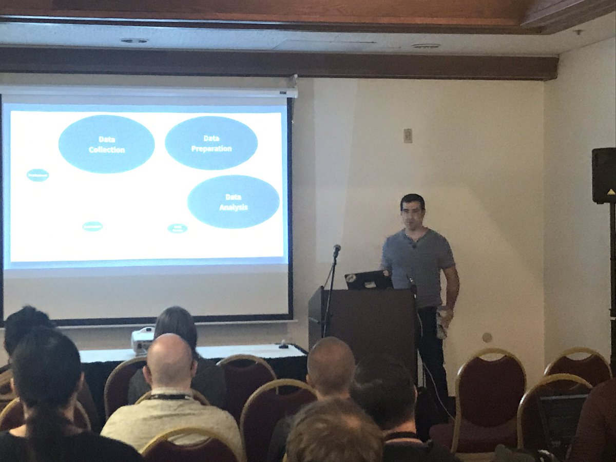 CalEvans's tweet image. My buddy and fellow #floridaMan @michaelmoussa talking Machine Learning at #cascadiaphp2019