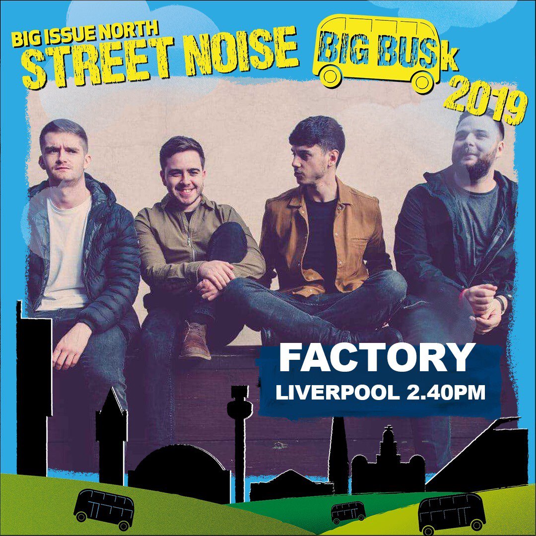 FactoryBand_'s tweet photo. Made up to be joining the line up for Street Noise presents: Big Busk Liverpool tomorrow alongside @thisiszuzu and @CleanCutKidππ»π₯
On stage from 2:40pm at St Williams Sq ππ»
#ForzaFactory https://t.co/95IDrWen5t
