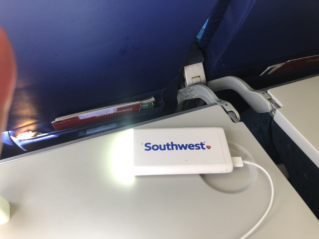 reservetables's tweet photo. @SouthwestAir on flight 607 today BOS/DAL cell phone dead, I was concerned I would not be able to get an #uber home. SW Flight Attendant Jennifer to the rescue! She loaned me her personal battery pack! I LUV Southwest Airlines! Thank you Jennifer! https://t.co/Tzcf82v2C5